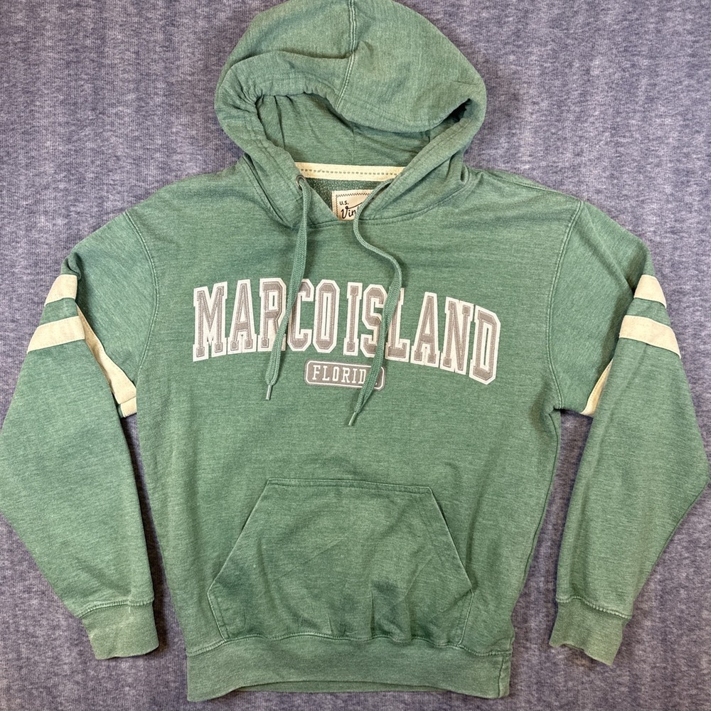 Marco Island‎ Florida Embroidered Sweatshirt Pullover Women S Green U.S. Vintage